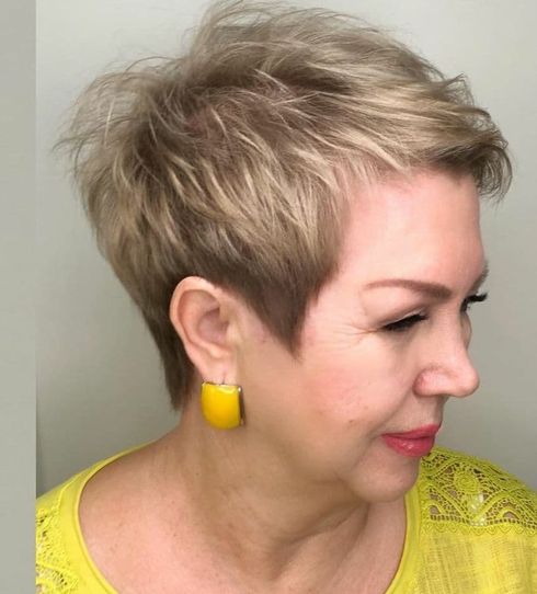 Brown pixie cut over 60 in 2023