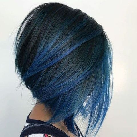 Blue balayage bob hairstyle 2021-2022