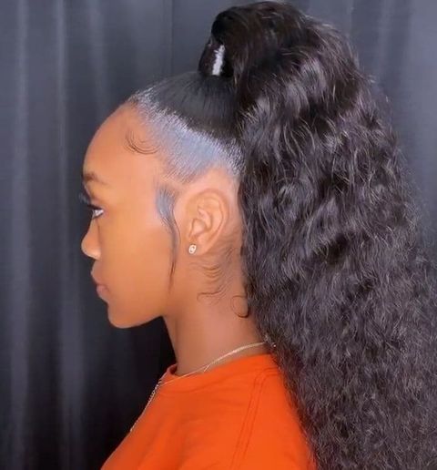 Side balayage high ponytail for black women in 2021-2022