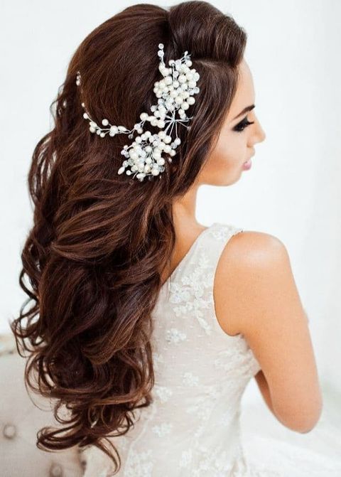 Wedding hairstyle with hair accessories in 2021-2022