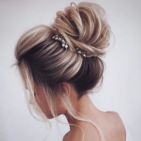 Modern bun hair with hair accessories