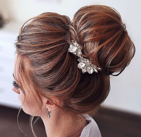 Balayage bun hair for bridal