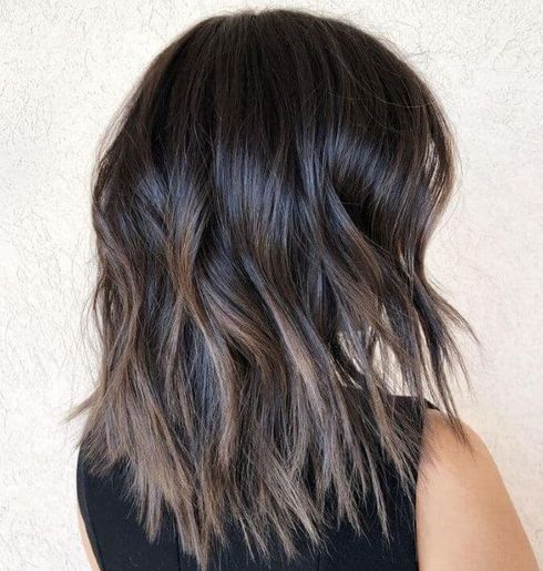 Brown ombre shoulder length layered hair