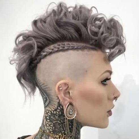 Braids undercut mohawk for curly hairstyle