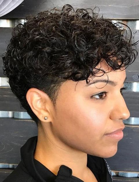 Long Top Shaved Sides Wavy Pixie