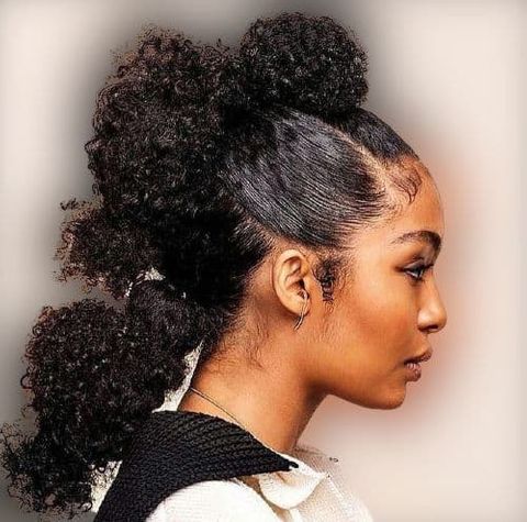 Curly ponytail braids