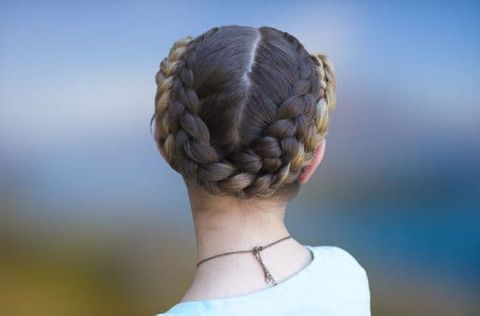 Bun braids hair for school girls