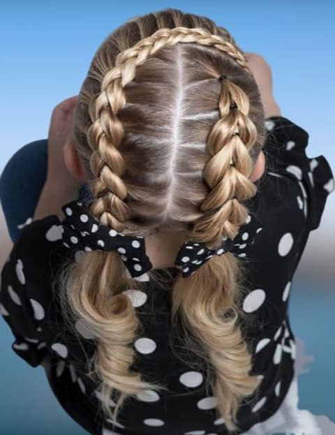 Double braids for school girls