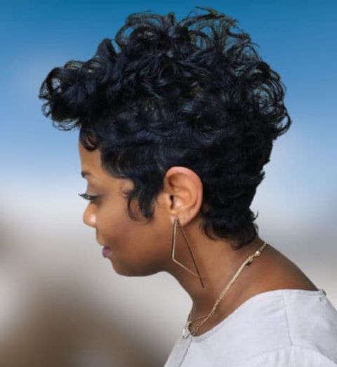 Natural curly Pixie cut for black women