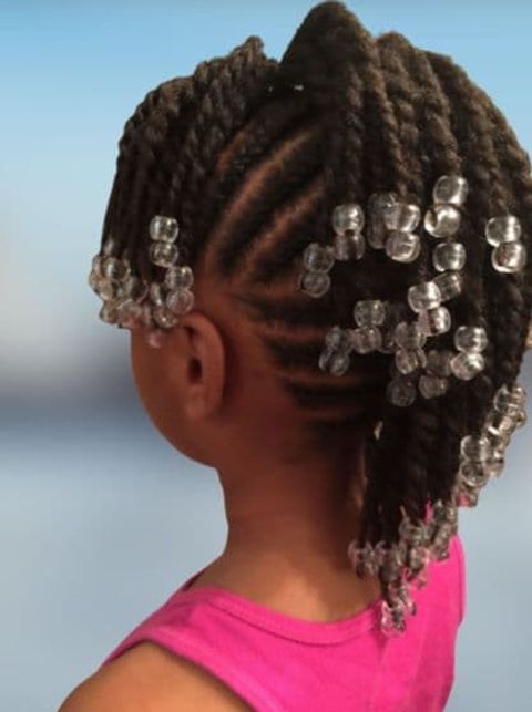 Beaded cornrow hairstyles for little girls