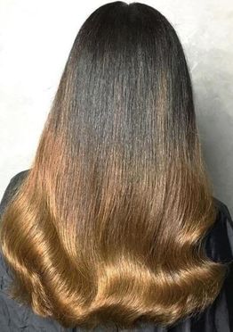 Brown and red ombre hair color