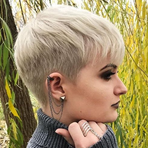 Blonde Layered Pixie Haircut