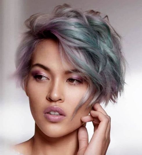 Grey balayage cool pixie hair