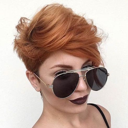 Side swept pixie thin hair