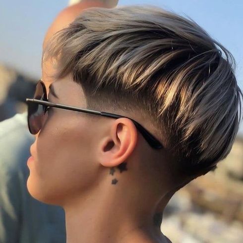 balayage short undercut haircut for women