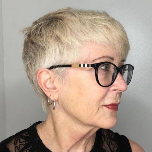 Chic pixie hair over 60