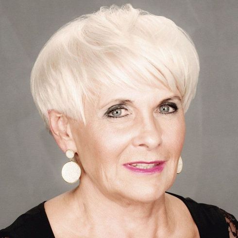 Fine hair older women's haircut 2023