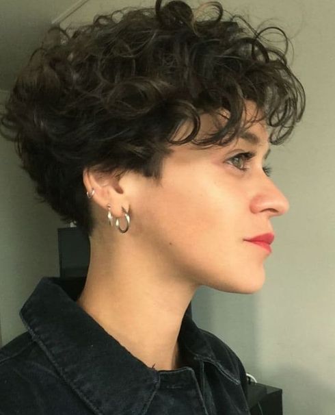 Sexy curly pixie haircut 2023