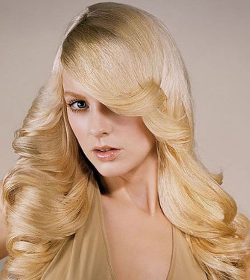 Blonde color soft wavy long hair 2023-2024