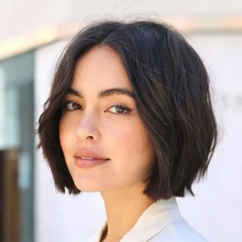 Center-Parted Short Bob