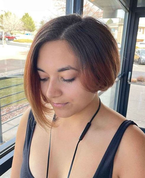 Chin-Length Asymmetrical Bob with a Side Part