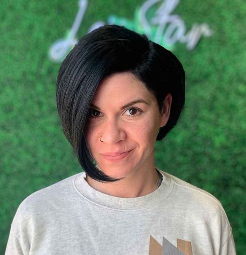 Side-Parted Asymmetrical Bob Cut for Thick Hair