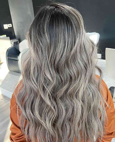 Dark-Rooted Cool Ashy Blonde Hair