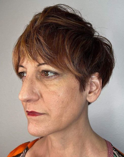 Shaggy Pixie Cut for Older Ladies