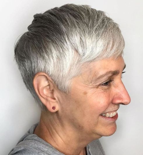 Silver Razor Pixie Cut