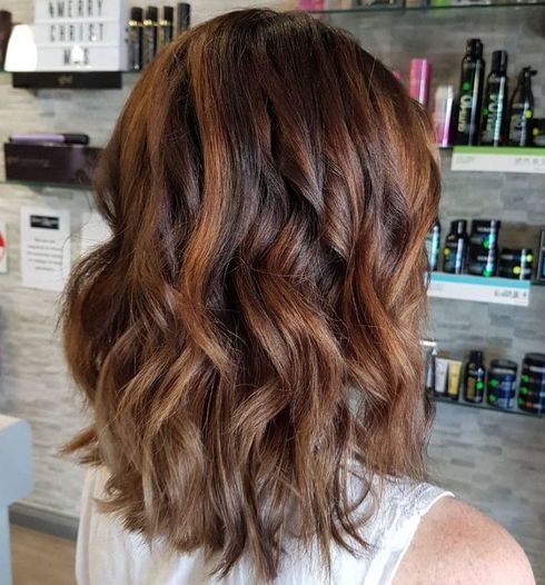 Beachy Caramel Balayage on Dark Hair