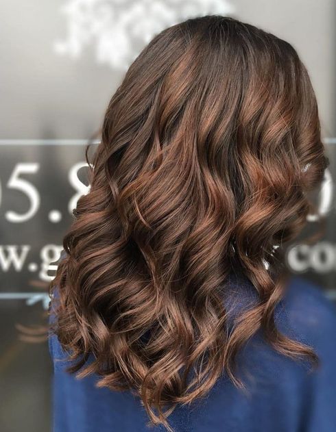 Caramel Highlights Swirled On Brown Hair