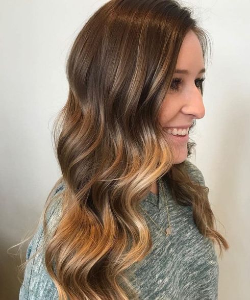 Dark Brown to Light Ombre Highlights for Dark Hair