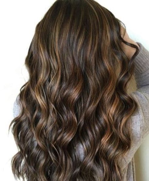 Dark Caramel Highlights on Black Base Color