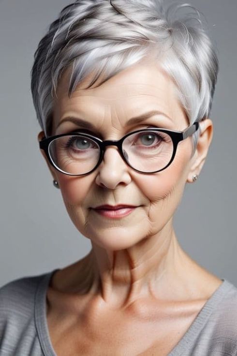 What are some popular short haircut styles for women over 60?