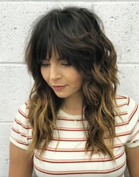 Thick choppy hair with bangs