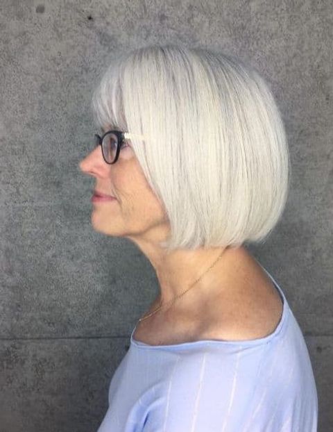 White bob for women over 60