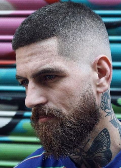 Buzzed Top with Angled Line Up