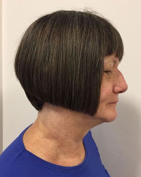 Blunt bob haircut with bangs