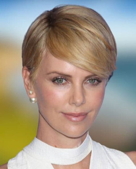 Side swept short pixie with bangs