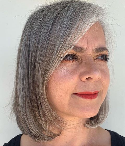 Gray brown cut for women over 50