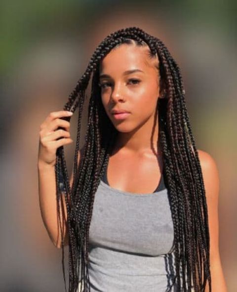 Box braid long hair