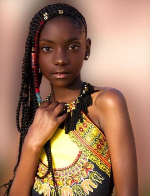 Box braids with beads