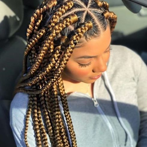 Brown color octopus ghana braids