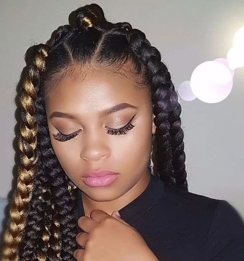 Highlights golden ghana braids