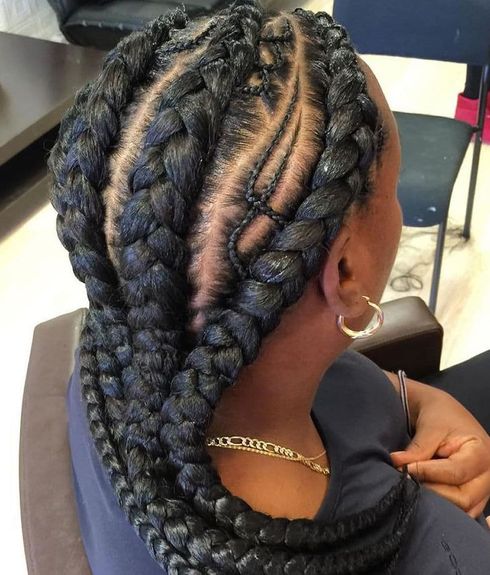 Triple ghana braids for black women
