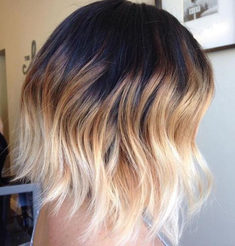 New blonde ombre hair color short bob haircut