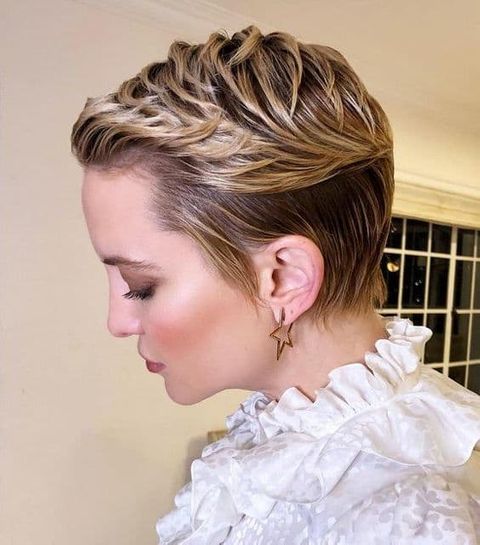 Brown balayage short hair