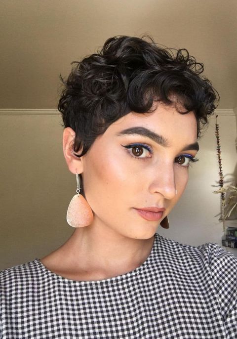 Curly short hair