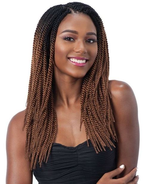 Brown ombre crochet braids for long hair