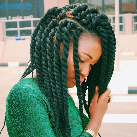 Green color crochet braids
